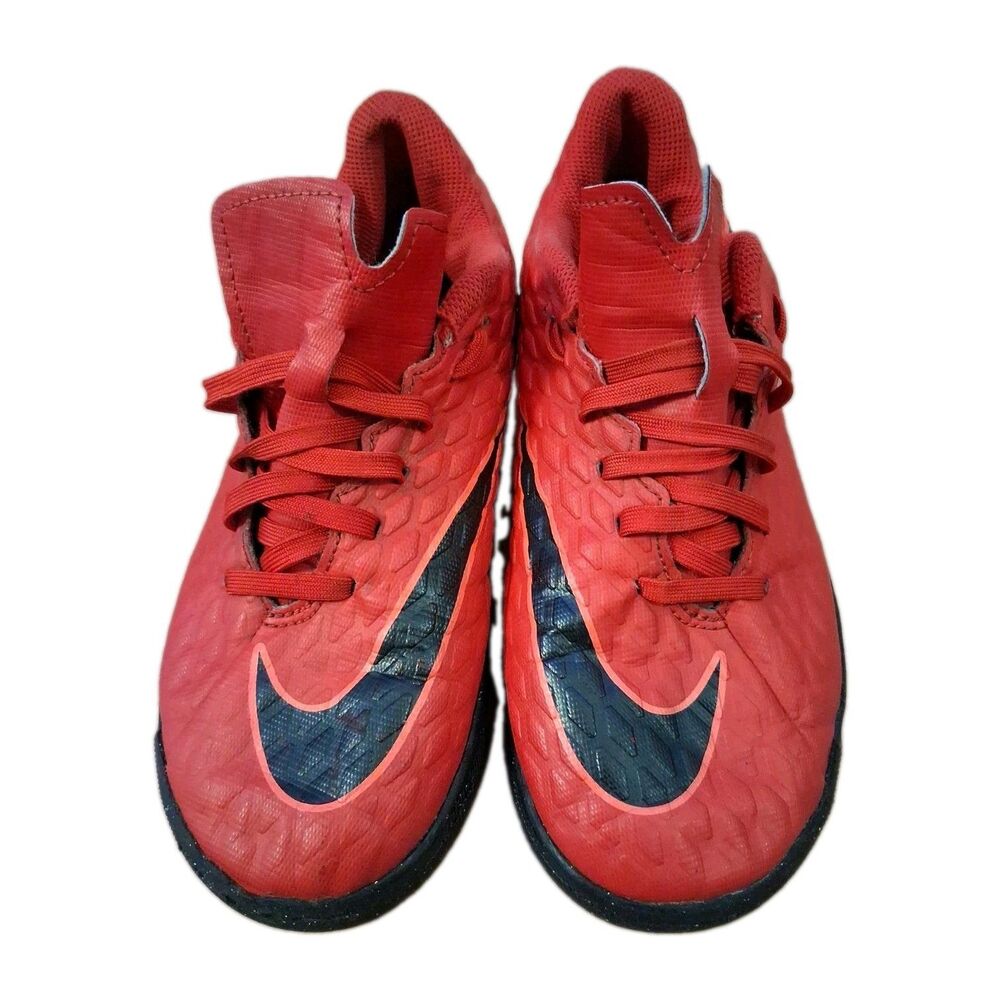 Nike Hypervenom X 852543-616 Youth Athletic Indoor Soccer Shoes Red Black Sz 3.5